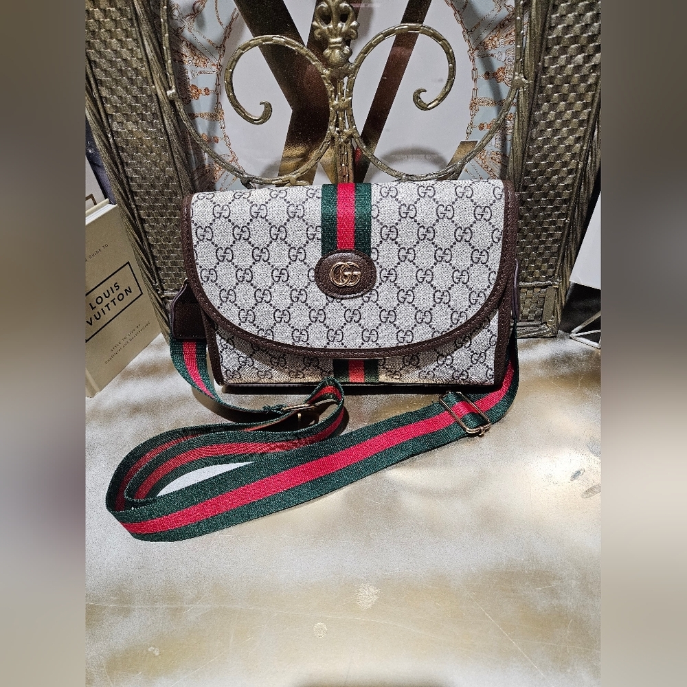 Women's Crossbody Bag - Brown and Green
